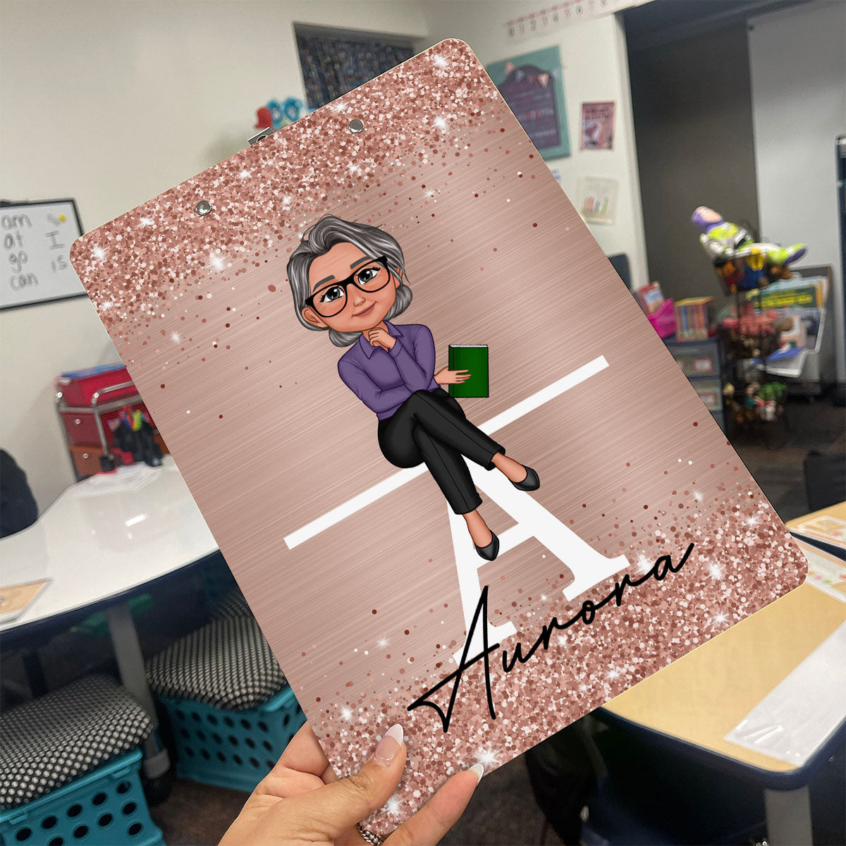 Teacher Sitting Personalized Clipboard, Appreciation Gift, Back To School Gift