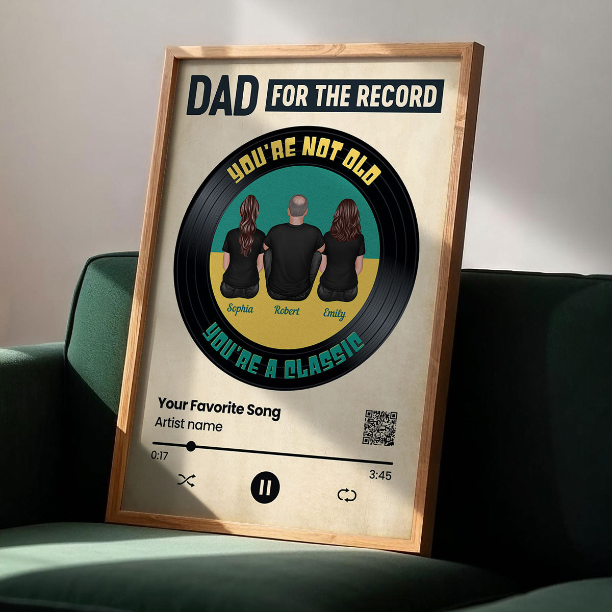 Retro Dad For The Record You're Not Old You Are A Classic Personalized Poster, Gift For Dad