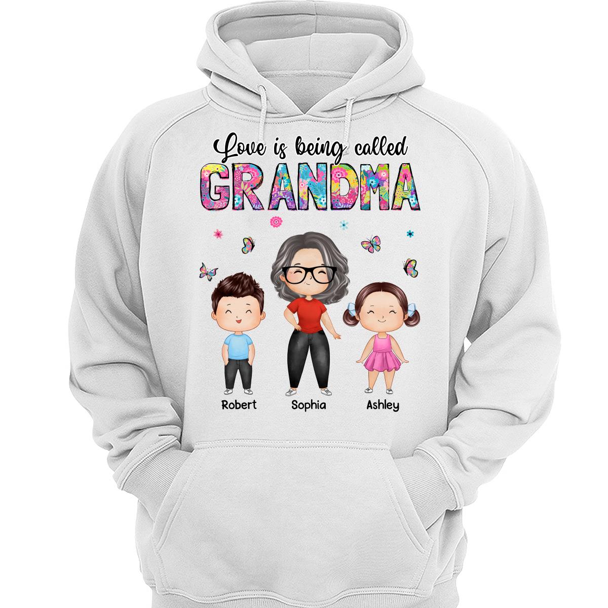 Colorful Floral Pattern Love Is Being Called Grandma Doll Watercolor Style Personalized Shirt