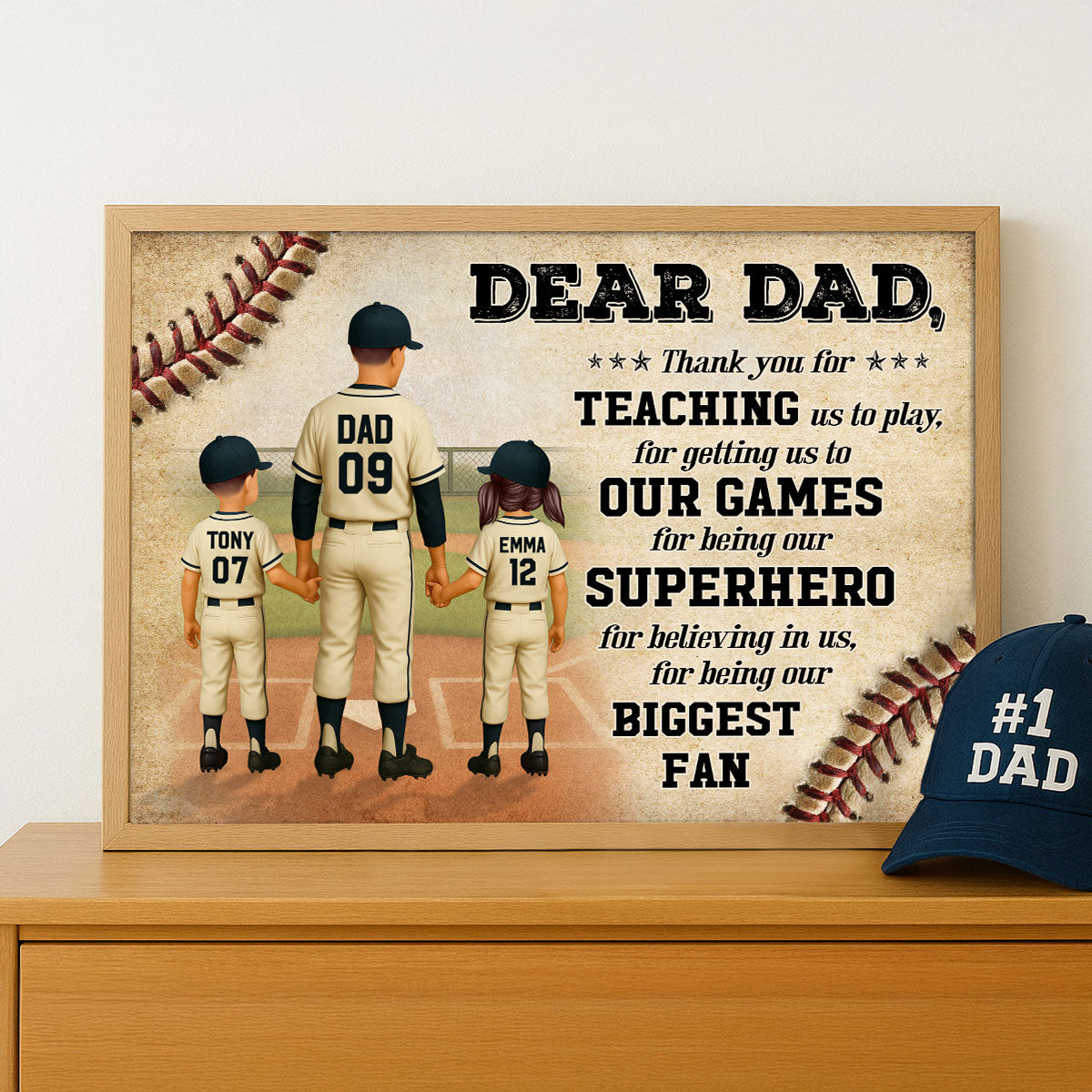 We Hit A Home Run Scoring You As Our Dad Baseball Dad Personalized Poster