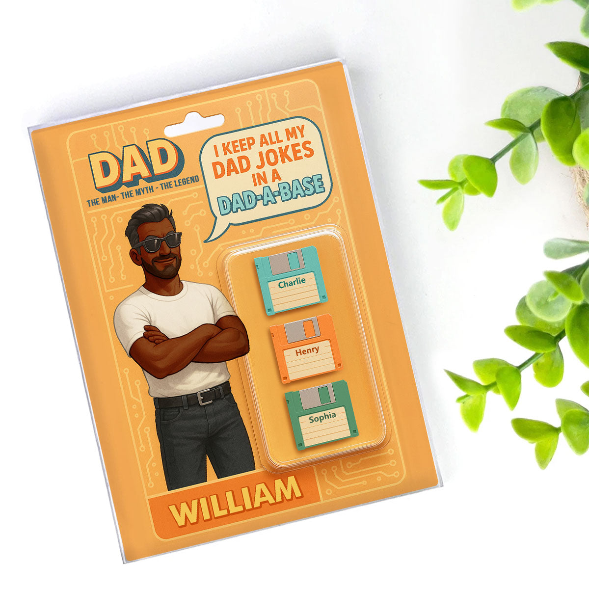 Funny Retro Cartoon Dad Jokes Custom Action Figure Personalized Acrylic Block Plaque, Gift for Dad