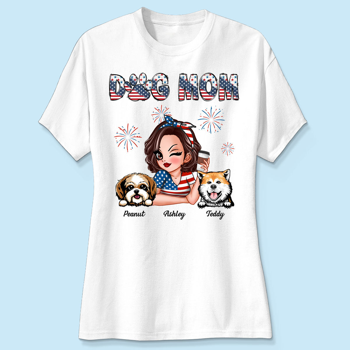 4th Of July Dog Mom Personalized Shirt, Gift For Dog Lover