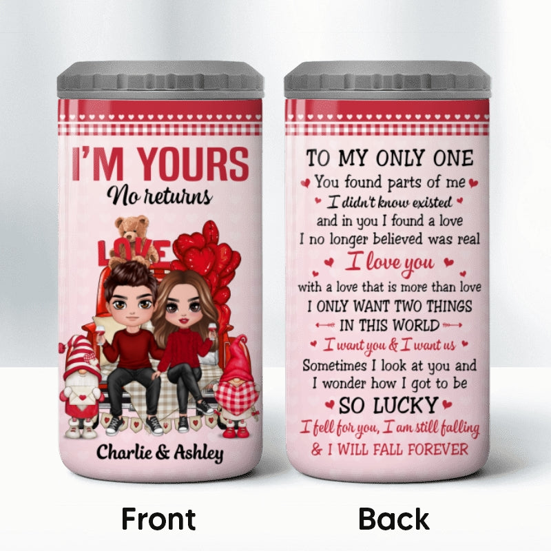 Doll Couple  Truck Back View Personalized 4 In 1 Can Cooler