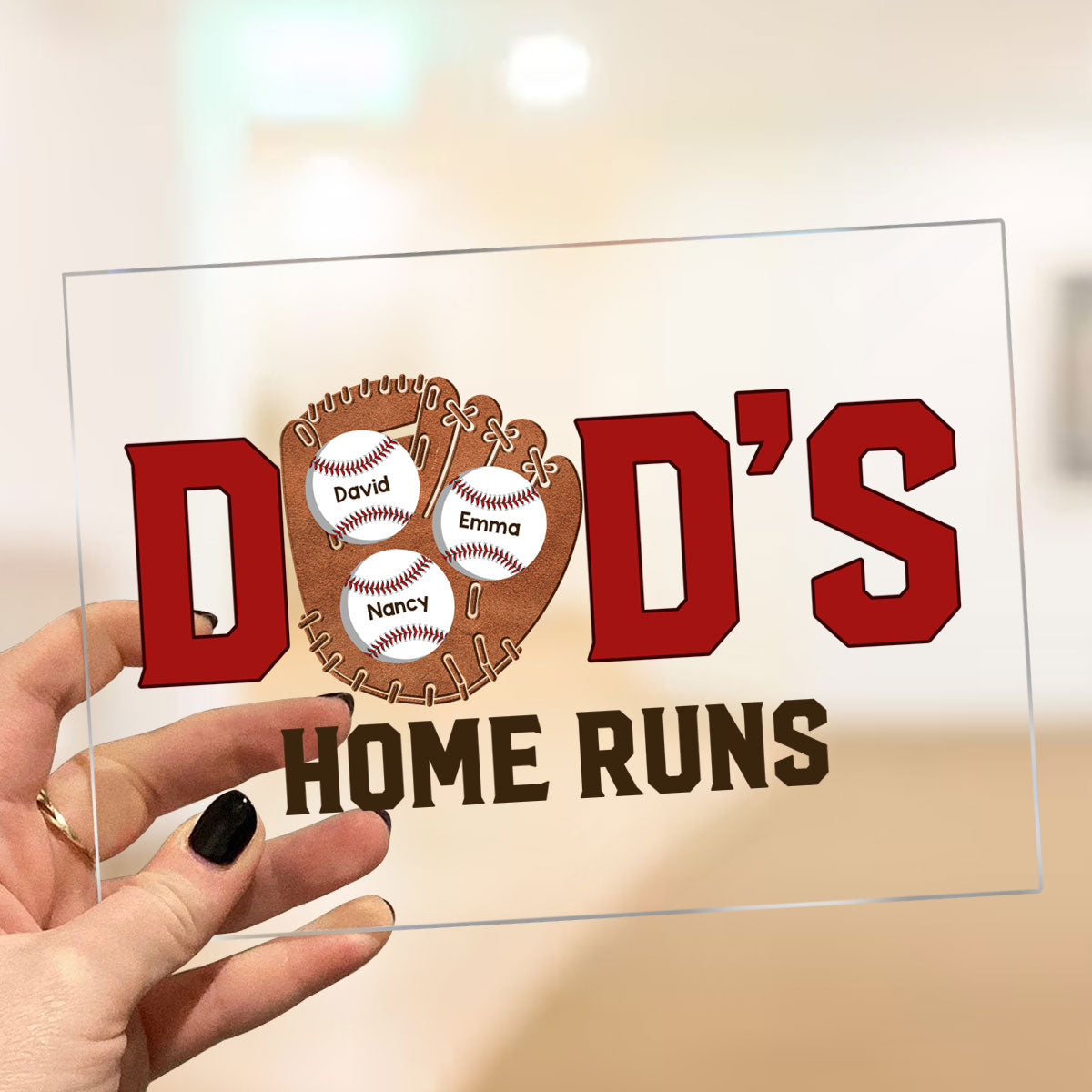 Baseball Dad‘s Home Run Personalized Acrylic Plaque