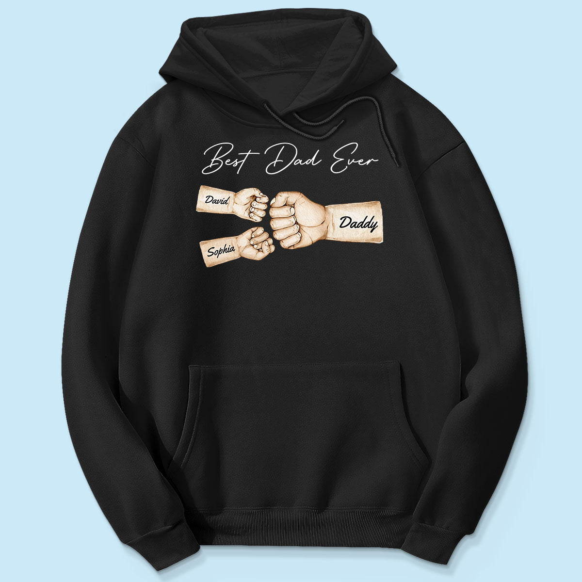Best Dad Ever Fist Bump Dad & Kids Names Personalized Shirt