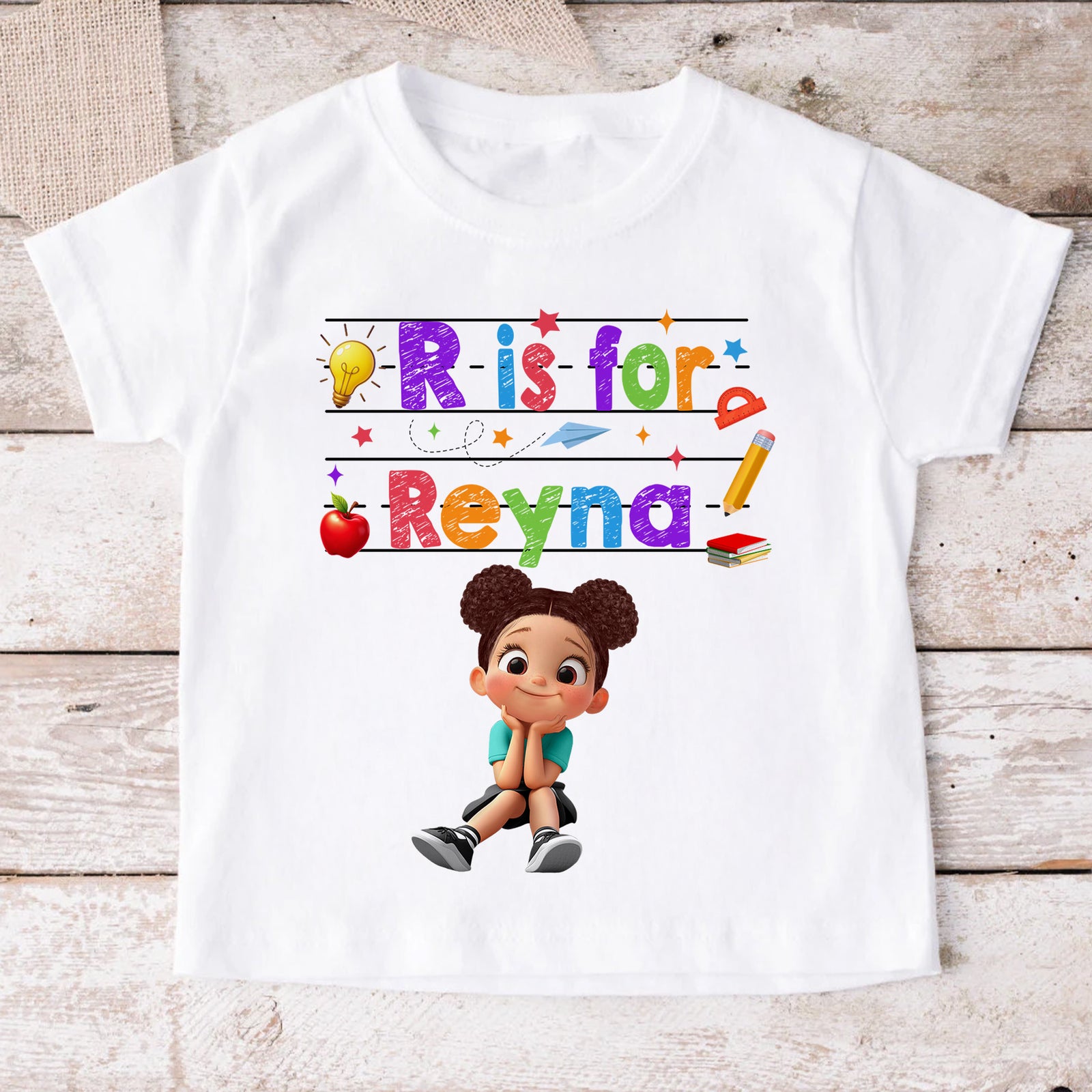 Custom Name  Back To School Kids Shirt, Personalized Alphabet Kids Shirt