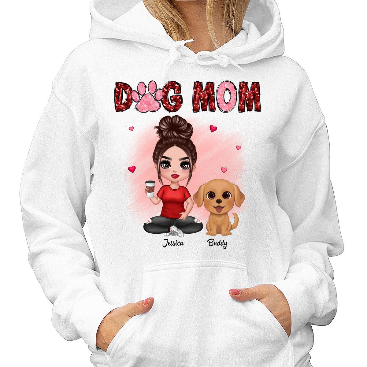 Watercolor Cute Dogs Valentine‘s Day Dog Mom Personalized Shirt