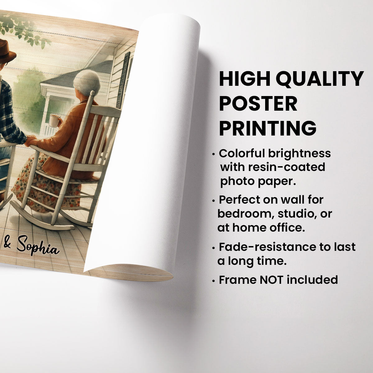 Old Couple Sitting On The Porch Personalized Poster, Heartfelt  Gift For Him, For Her, Husband, Wife