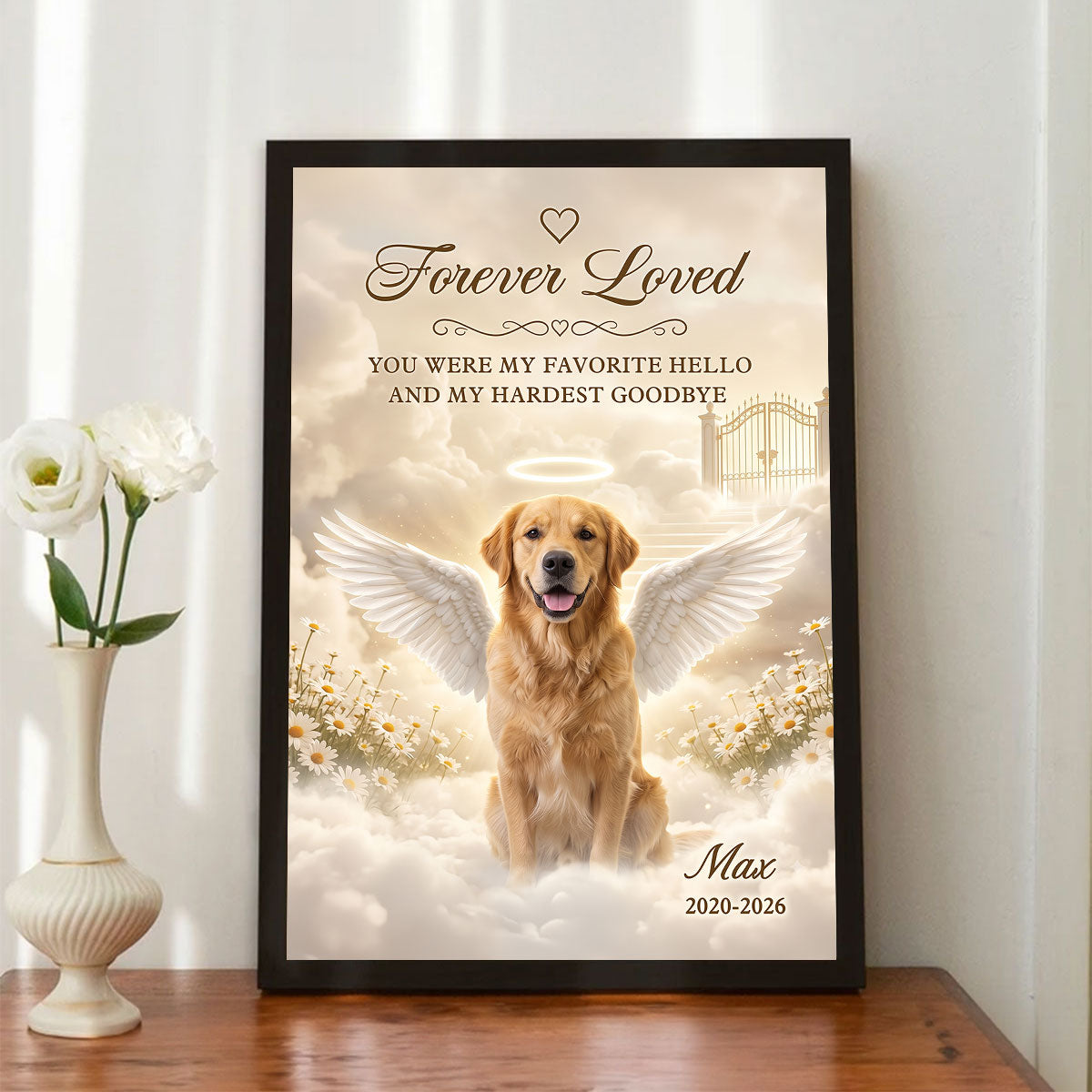 Forever Loved Dog Cat Angel Memorial - Personalized Poster - Memorial Gift, Gift For Pet Lovers