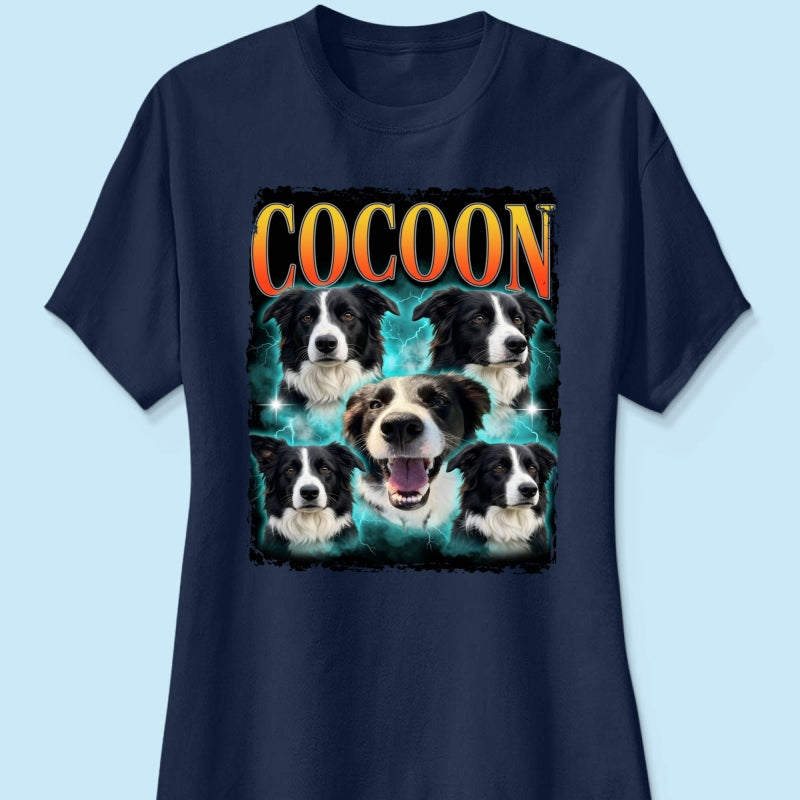 Custom Vintage 90s Dog Cat Pet - Personalized T-Shirt - Retro Bootleg Tee, 90s Rap Group Bootleg Tee
