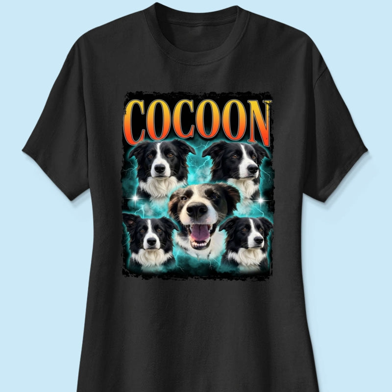 Custom Vintage 90s Dog Cat Pet - Personalized T-Shirt - Retro Bootleg Tee, 90s Rap Group Bootleg Tee