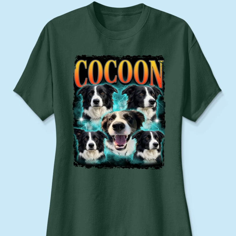 Custom Vintage 90s Dog Cat Pet - Personalized T-Shirt - Retro Bootleg Tee, 90s Rap Group Bootleg Tee