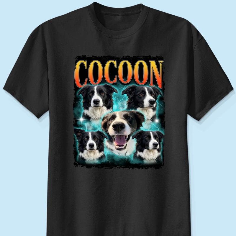Custom Vintage 90s Dog Cat Pet - Personalized T-Shirt - Retro Bootleg Tee, 90s Rap Group Bootleg Tee