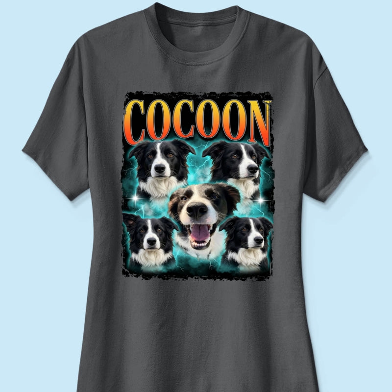 Custom Vintage 90s Dog Cat Pet - Personalized T-Shirt - Retro Bootleg Tee, 90s Rap Group Bootleg Tee