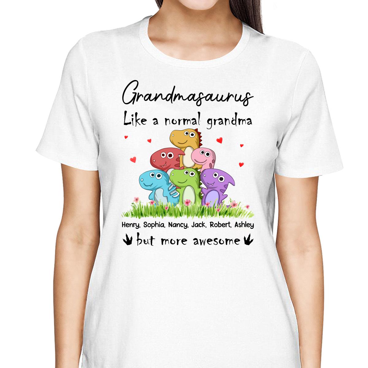 Grandmasaurus Colorful Dinosaurs Mom Grandma Personalized Shirt
