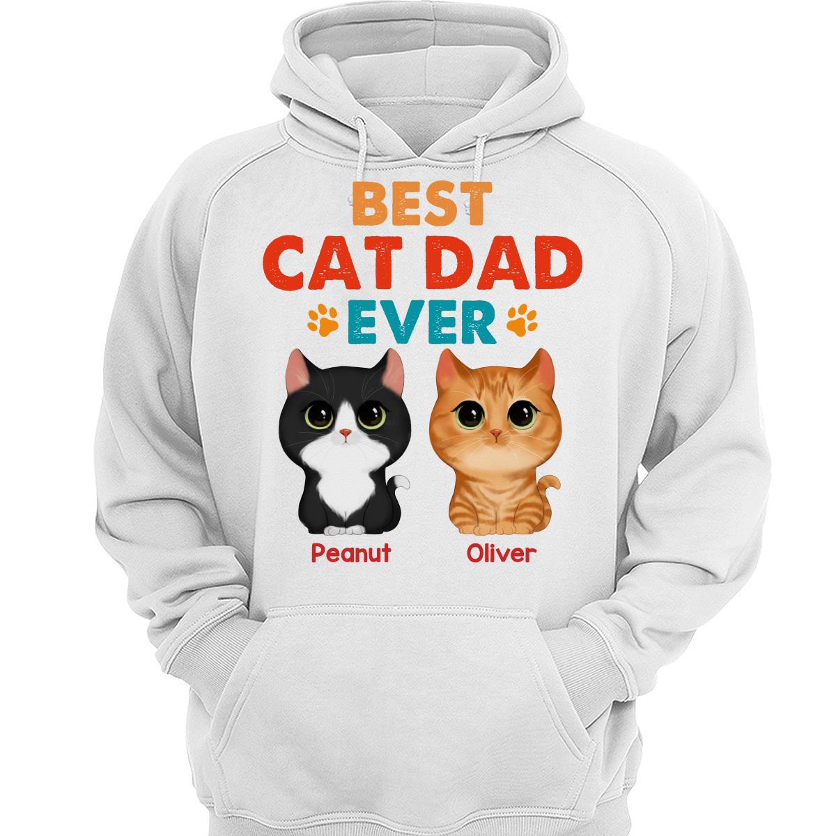 Watercolor Cute Cats Best Cat Dad Ever Retro Gift For Cat Dad Cat Lovers Personalized Shirt