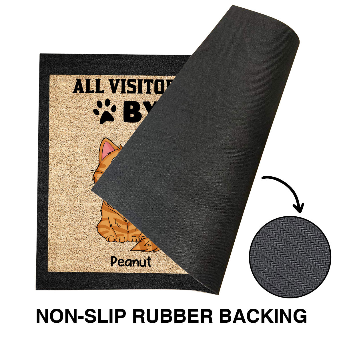 Visitors Must Be Approved By The Cats Funny Cat Expressions Personalized Doormat