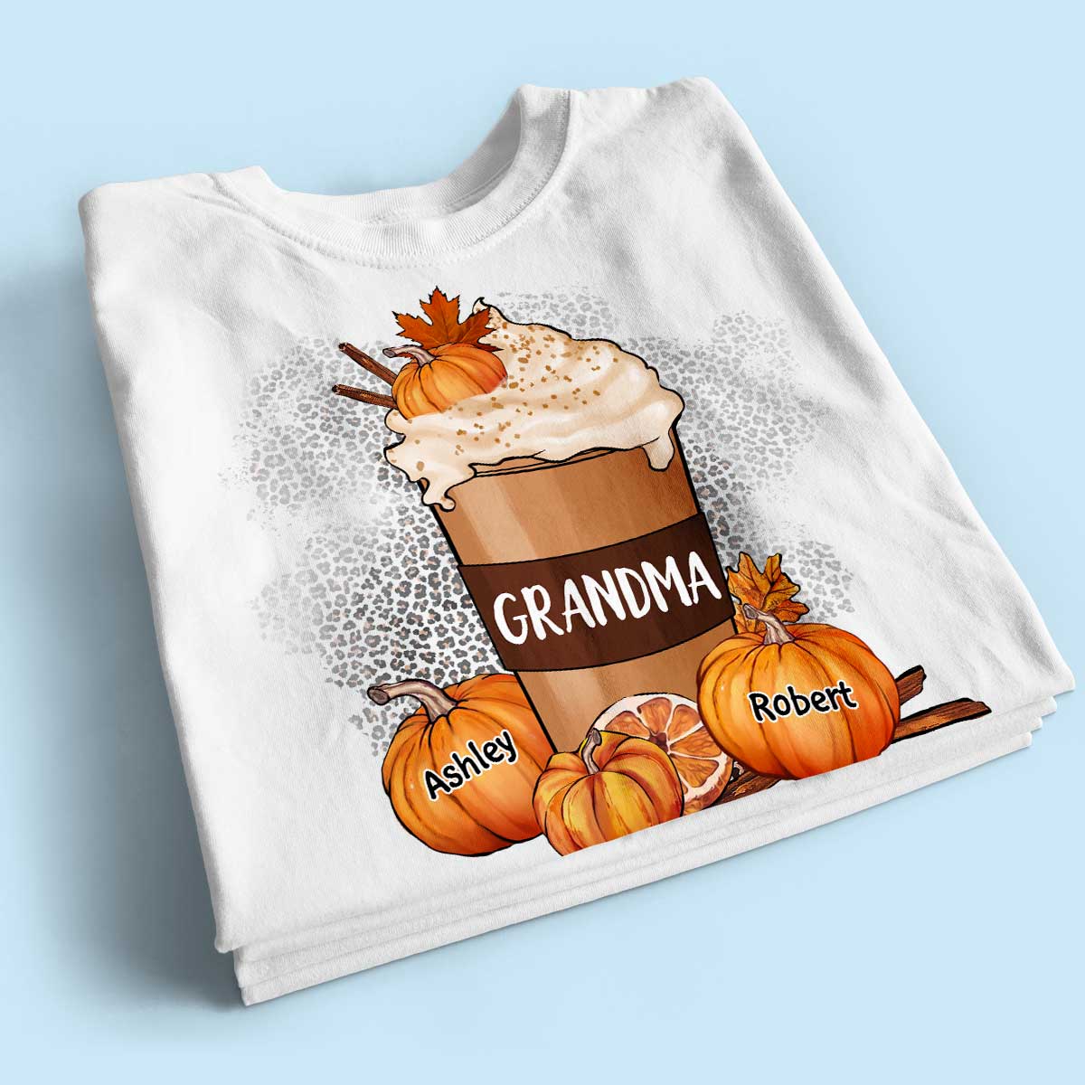 Grandma Mom Pumpkin Spice Latte Personalized Shirt