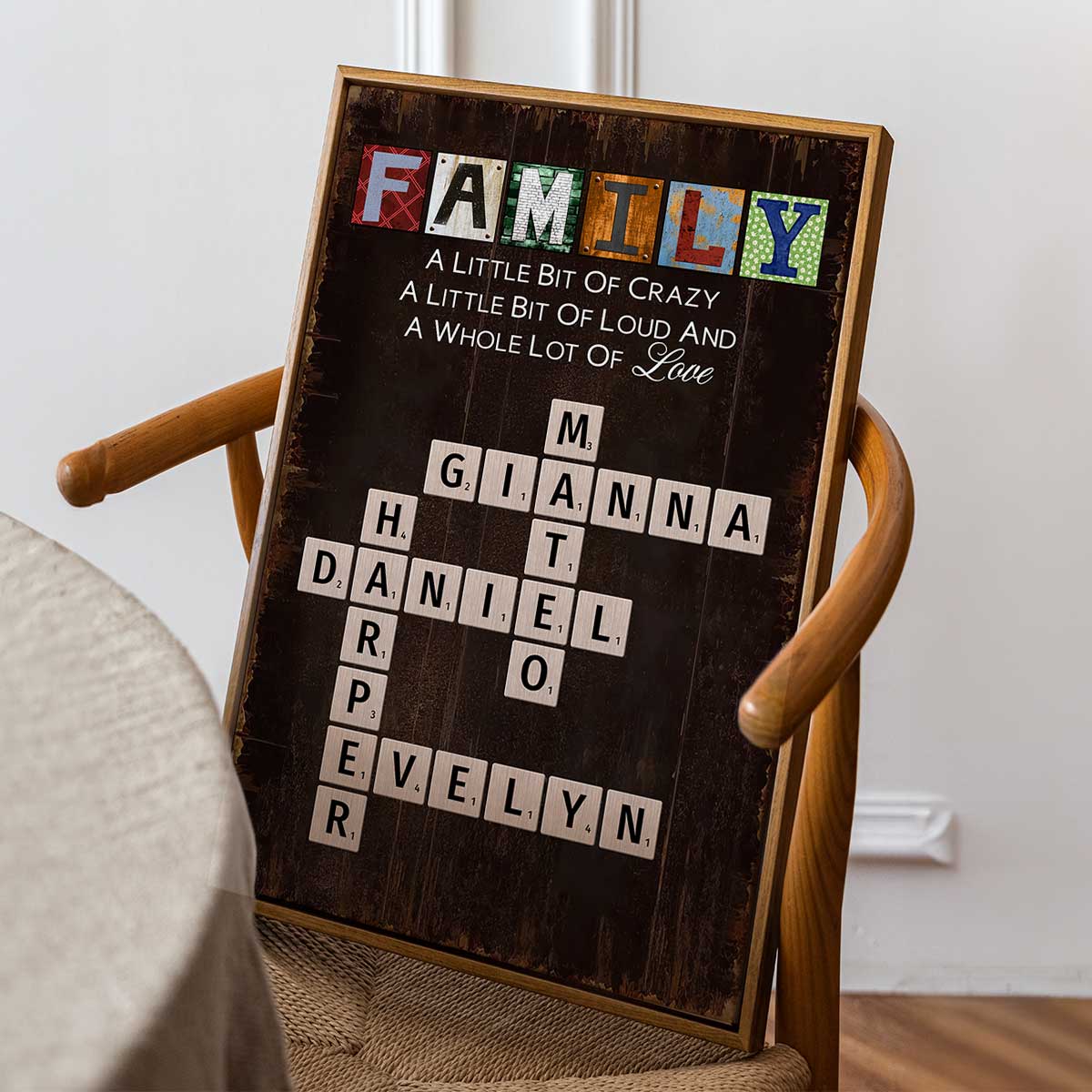 Family A Whole Lot Of Love Crossword Puzzle Art Home Decor Personalized Poster