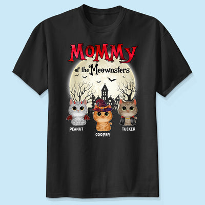 Mommy Of The Meownsters Halloween Watercolor Cute Cats Personalized Shirt