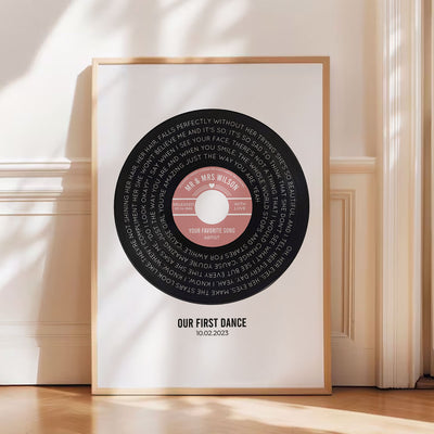 Custom Vinyl Record Label Print Personalized Poster - Wedding, Valentine's Day, Anniversary, Mother's Day, Father's Day Unique Gift for Him or Her