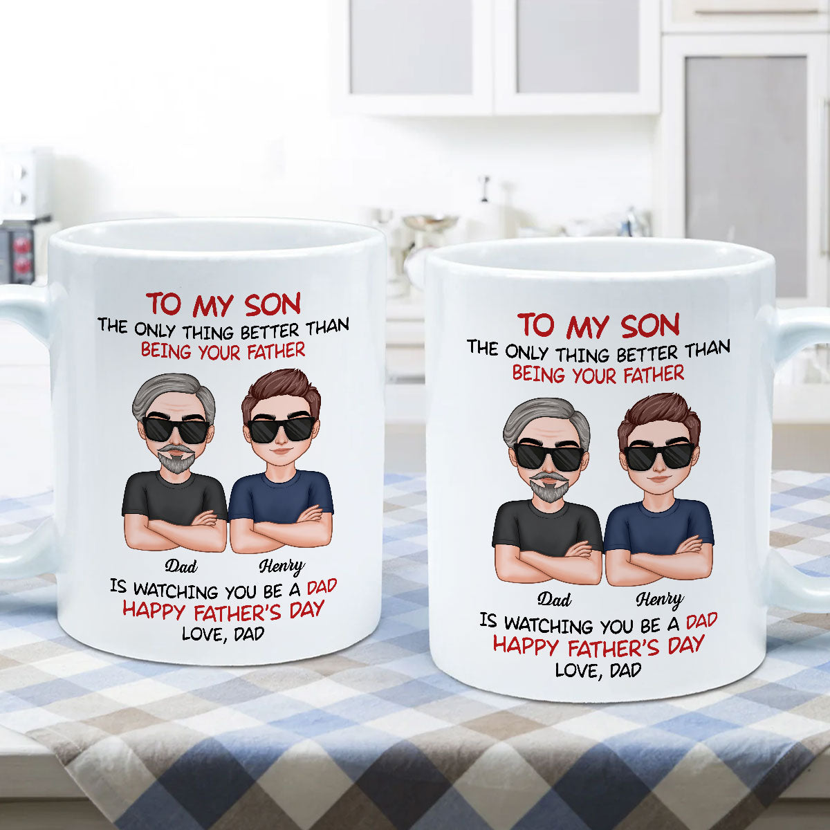 To My Son From Dad Happy Father‘s Day Personalized Mug