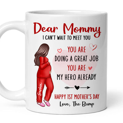 Happy First Mother's Day Pregnancy Mom From The Bump Personalized Mug