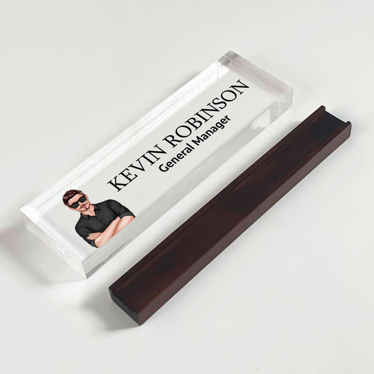 Man Woman Office Personalized Acrylic Desk Name Plate, Office Desk Decor, Gift For Colleagues, Coworkers