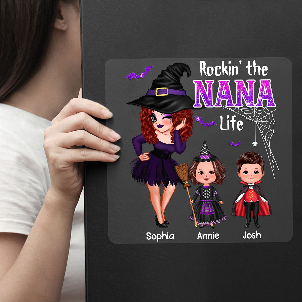 Pretty Woman Halloween Rockin' The Grandma Mom Auntie Life Personalized Decal, Halloween Decoration