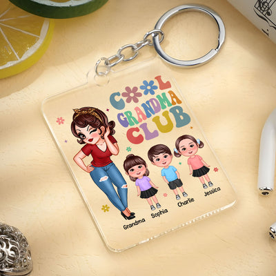 Cool Grandma Club Personalized Acrylic Keychain, Gift For Grandma