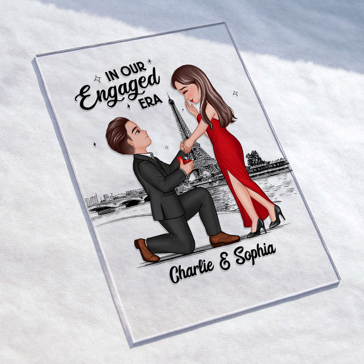 In Our Engaged Era Engagement Gift Personalized Acrylic Plaque