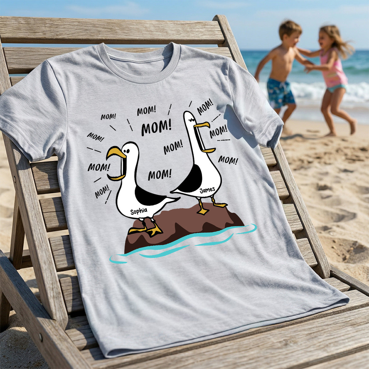 Seagull Mom Mom Mom - Personalized Shirt - Funny Mother's Day Gift For Mom