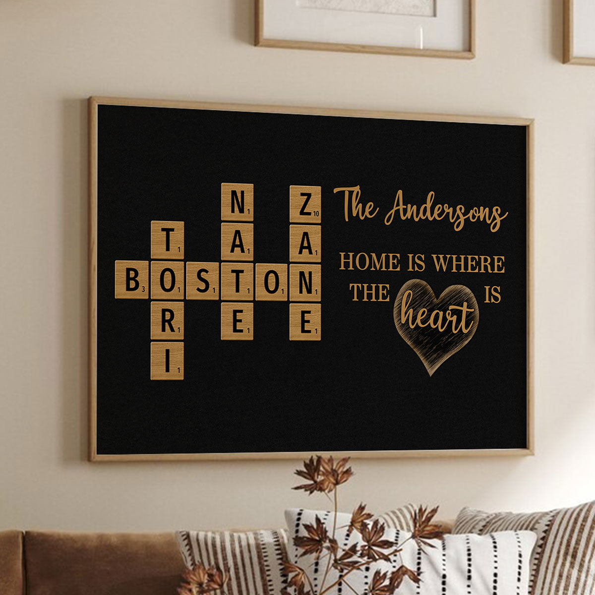 Family Whole Lot Of Love Crossword Puzzle Art - Personalized Poster - Unique & Meaningful Gift For Family