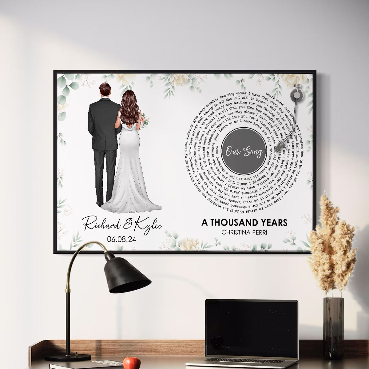 Bride & Groom Wedding Song Lyrics Wedding Gift, Anniversary Gift Personalized Poster