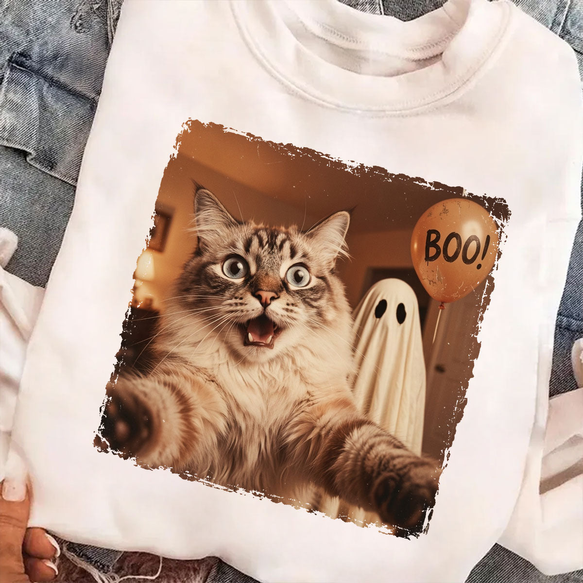 Custom Dog Photo Halloween - Personalized Shirt - Trendy Vintage Spooky Tee for Dog Moms