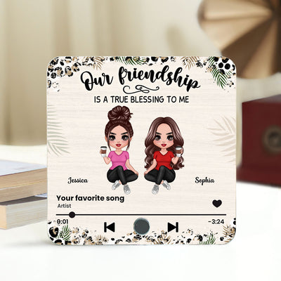 Our Friendship Is A True Blessing Besties Song Personalized Music Fridge Magnet