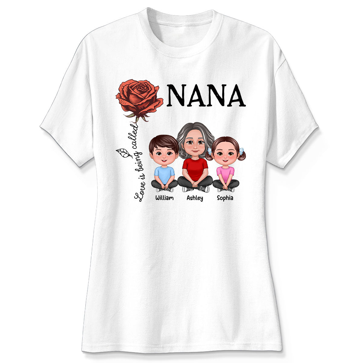 Love Is Being Called Grandma Birth Month Flower Personalized Shirt