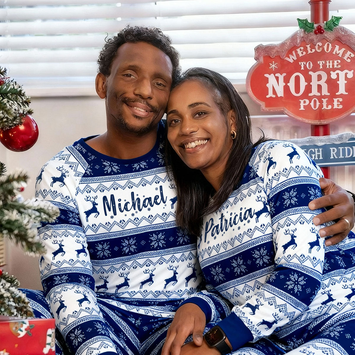 Christmas Ugly Sweater Pattern - Personalized Family Matching Pajamas