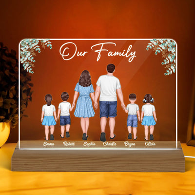 Our Standing Family Leaves Frame Personalized Acrylic Custom Shape LED Night Light