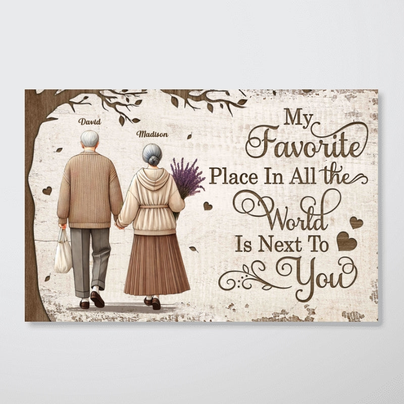 Favorite Place In The World Old Couple Personalized Poster, Gift For Him, For Her
