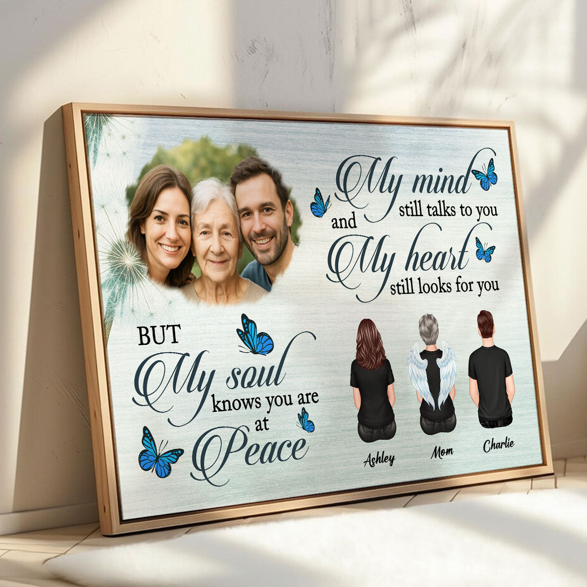 Lost Loved One Family Photo Uploaded Personalized Poster, Memorial gifts, Sympathy Gifts