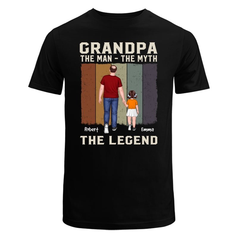 The Man The Myth The Legend Grandpa Dad Walking Back View Personalized Shirt