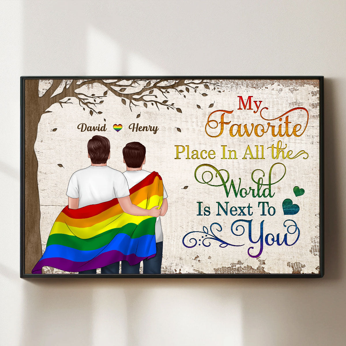 LGBT Couple My Favorite Place in All The World Pride Month Personalized Poster