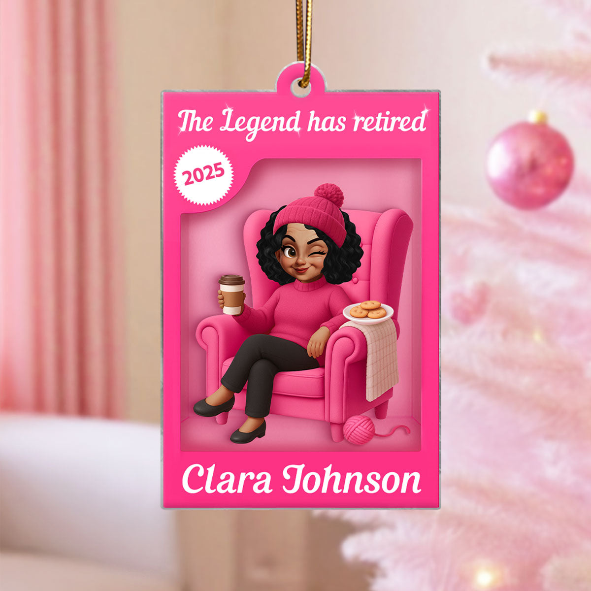 The Queen Has Retired Action Figure - Personalized Acrylic Ornament - Christmas Gift For Grandma, For Mom