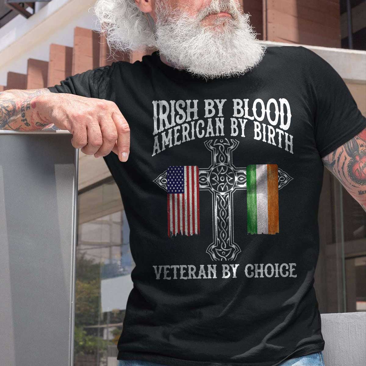 Proud Irish By Blood American By Birth Veteran By Choice Personalized Shirt, Customize Title