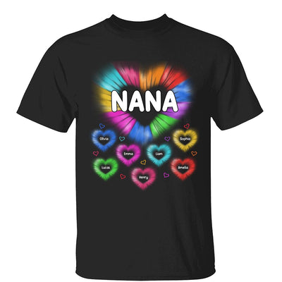 Grandma Mom Colorful Hearts Personalized Shirt