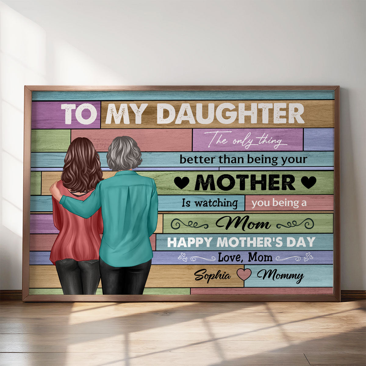 To My Daughter From Mom Happy Mother's Day Beautiful Color Palette Personalized Poster, Heartfelt Gift For Daughter