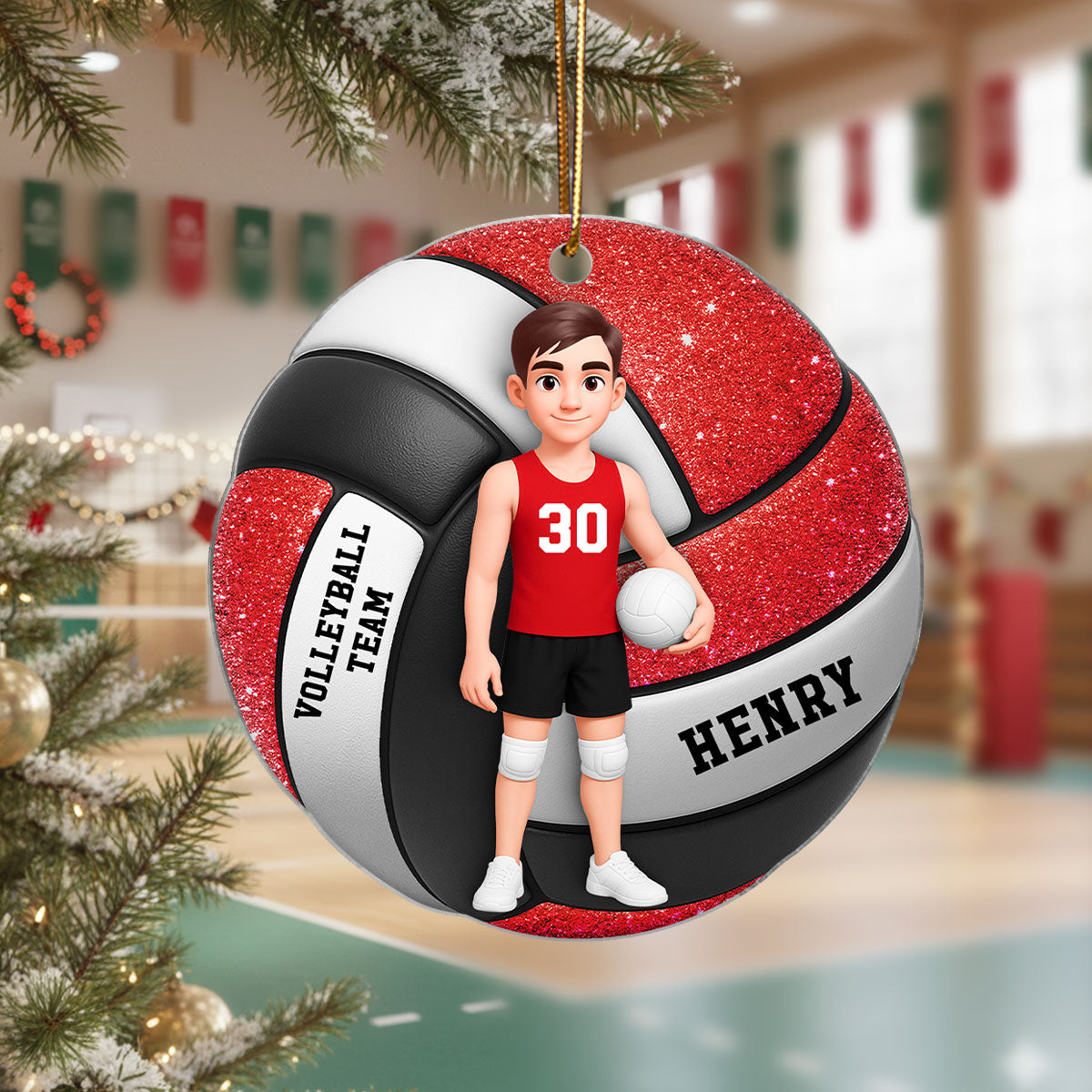 Volleyball Boy 3D Effect - Personalized Acrylic Ornament