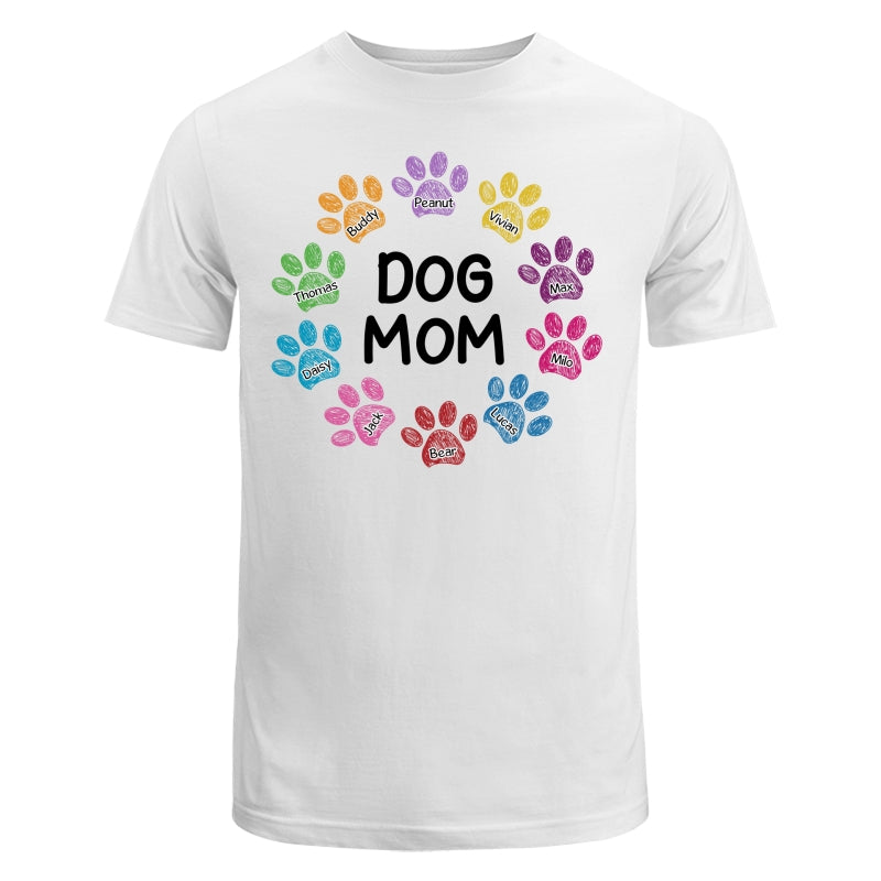 Colorful Sketch Paws Dog Mom Personalized Shirt
