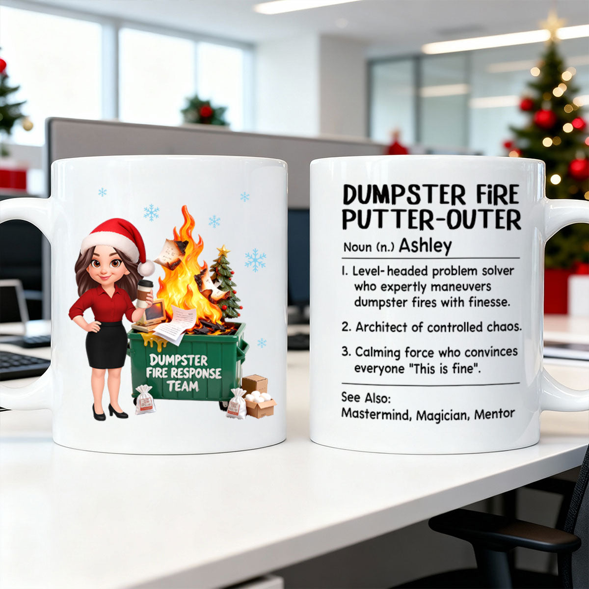Dumpster Fire Putter-Outer Definition - Personalized Mug - Funny Gift For Coworkers, Boss, Supervisor